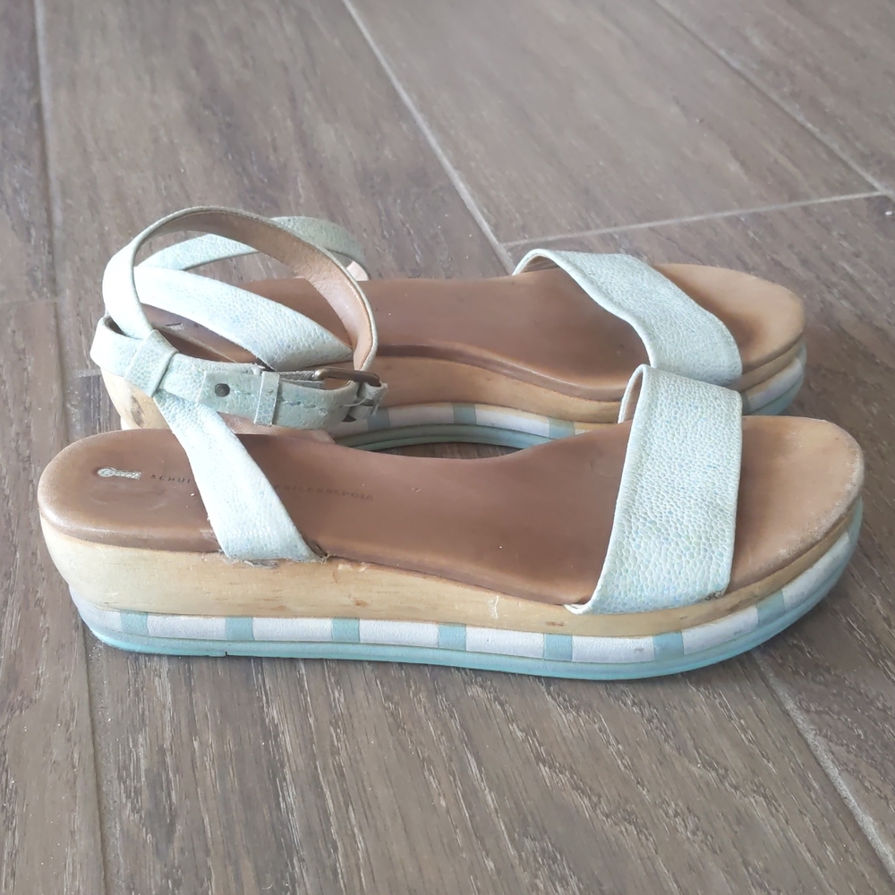 Schuler & Sons Philadelphia flatform sandals in mint green size 9